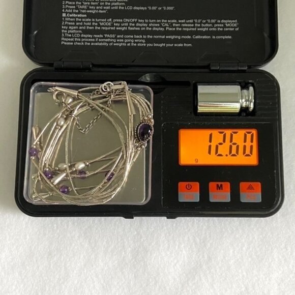 VTG Q.T. Sterling Carlisle Jewelry Amethyst Liquid Silver Tassel Y Necklace - Picture 11 of 16